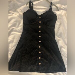 No boundaries black button dress